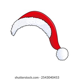Red santa hat flat icon. Vector illustration isolated on white background