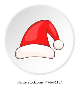 Red Santa hat icon. artoon illustration of red Santa hat vector icon for web