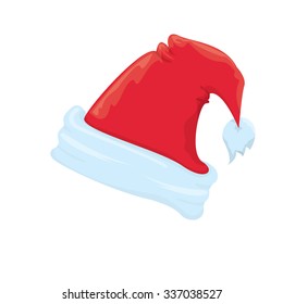 red Santa hat icon isolated on white. santa hat . vector illustration