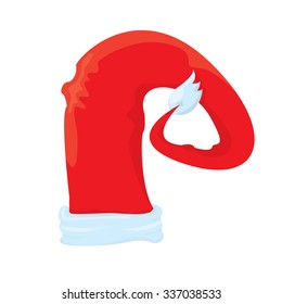 red Santa hat icon isolated on white. santa hat . vector illustration