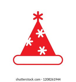 red santa hat icon. vector