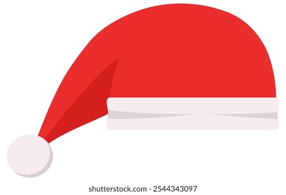 Red Santa hat isolated on white background.