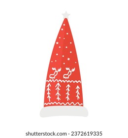 Red Santa hat on white background