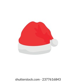 Red Santa hat on white background