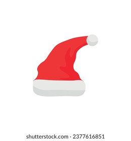 Red Santa hat on white background