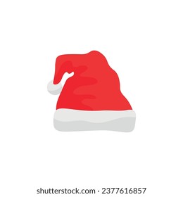 Red Santa hat on white background