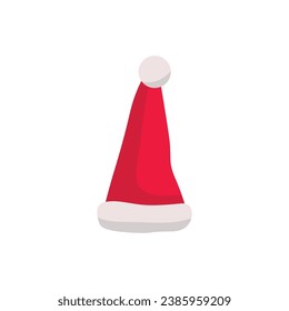 Red Santa hat on white background