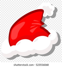 Red Santa Hat Vector Cartoon Icon Isolated On A Transparent Background