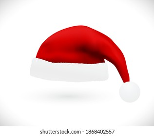 ícone de natal vermelho santa hat vetor