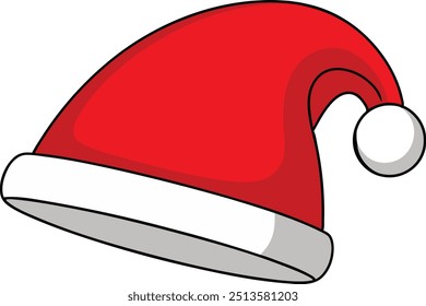 Red Santa Hat Vektorgrafik - Einfaches Weihnachts-Urlaubsdesign