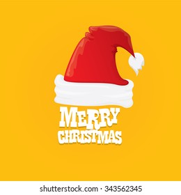 red Santa hat vector. merry christmas card or xmas background . vector illustration