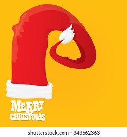 red Santa hat vector. merry christmas card or xmas background . vector illustration