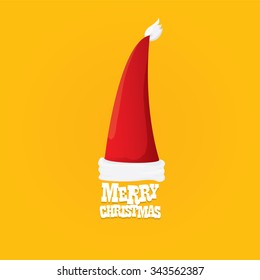 red Santa hat vector. merry christmas card or xmas background . vector illustration