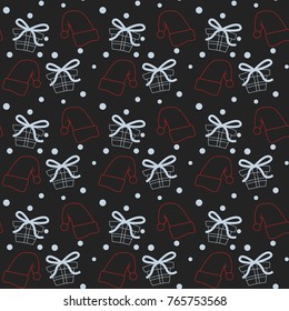 Red Santa Hat White Gift Box Pattern