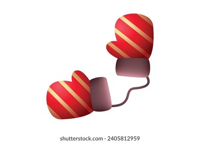 Red Santa Mittens Christmas Sticker