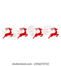 red Santa reindeer art drawn Christmas decor