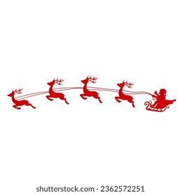 red Santa reindeer art drawn Christmas holiday