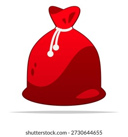 Red santa sack bag vector isolated illustration