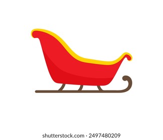 Icono rojo del trineo de Santa. Imagen Clipart aislada sobre fondo blanco