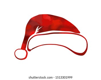 Red Santa's hat. Vector illustration