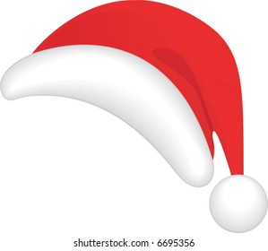 Red Santa's hat. Vector illustration