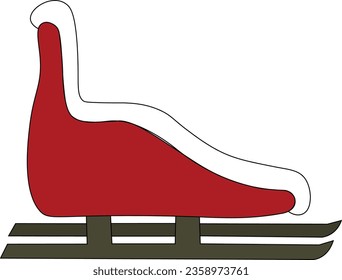 red Santa's sleigh, vector illustration	