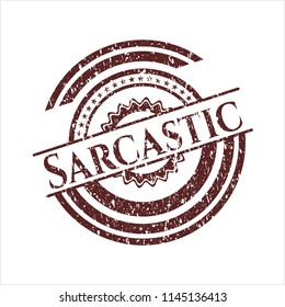 Red Sarcastic distressed rubber grunge texture seal