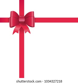 Red satin bow for gift boxes
