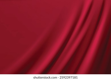 Red satin cloth texture with soft folds, creating an elegant and luxurious background. Perfect for sophisticated, branding, or creative-themed designs.