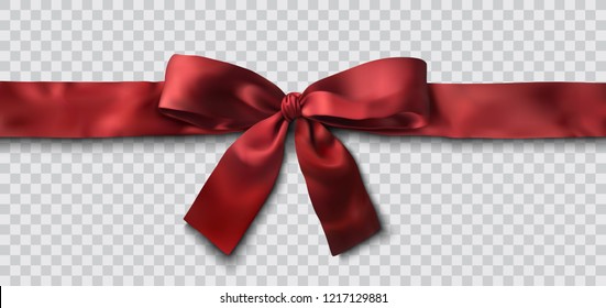 red satin ribbon and bow vector illustration