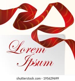 Red satin ribbon. Vector
