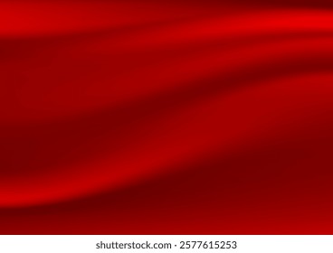 Red satin smooth fabric background space for selling products, backdrop, wallpaper, background, text. Vector illustration.