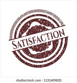 Red Satisfaction distress rubber stamp