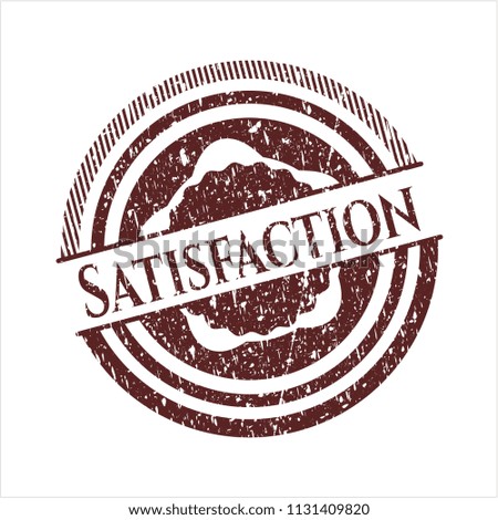 Red Satisfaction distress rubber stamp