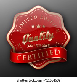 red satisfaction guaranteed quality badge