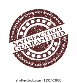 Red Satisfaction Guaranteed rubber grunge texture seal