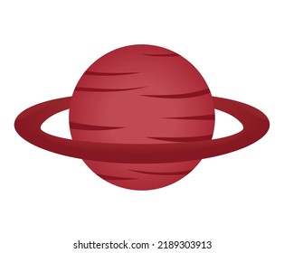 diseño de saturn rojo sobre blanco