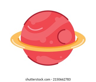 red saturn planet space icon