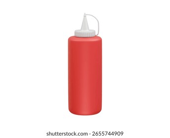 Rote Sauce Flasche Symbol 3D-Illustration Rendering