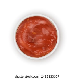 Red sauce in a plate. Vector illustration