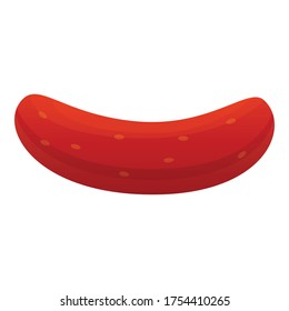 Red sausage icon. Cartoon of red sausage vector icon for web design isolated on white background