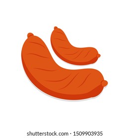 red sausage vector design, sausage illustration design
