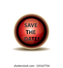 red save the date button design. vector illustration