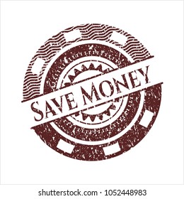 Red Save Money rubber texture