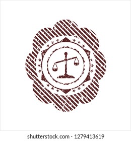 Red scale icon inside rubber texture