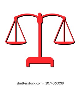 Red scales black silhouette on white background, flat design, vector