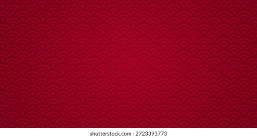 Patrón de escamas rojas en estilo chino. Fondo decorativo