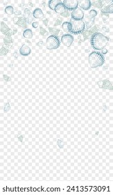 Red Scallop Background Transparent Vector. Shell Coastal Textile Card. Seamless Wallpaper. Gray Oyster Isolated Design. Ultramarine Seashell.