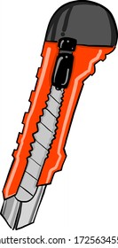 Red scalpel, illustration, vector on white background