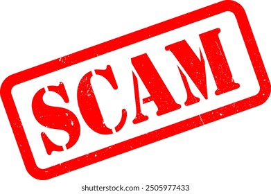 Red Scam Alert Fabricated Counterfeit Fake Rubber Stamp Grunge Texture Label Badge Sticker Vector EPS PNG Transparent No Background Clip Art Vector EPS PNG 